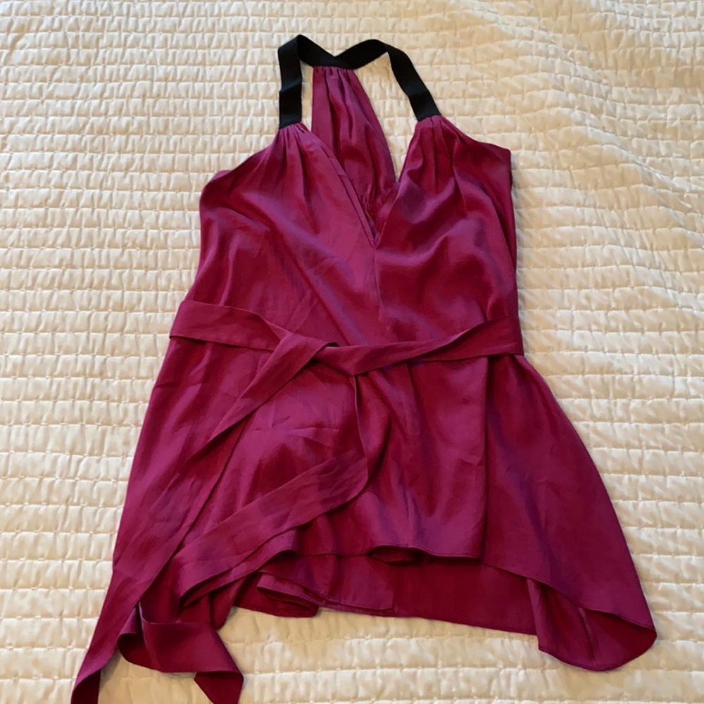 BCBG silk tank with tie, Sz S